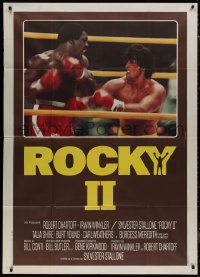 8t0580 ROCKY II Italian 1p R1980s Sylvester Stallone & Carl Weathers fighting in ring, boxing sequel!
