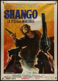 8t0594 SHANGO Italian 1p 1970 La Pistola Infallibile, spaghetti western artwork by Rodolfo Gasparri!