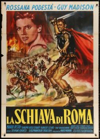 8t0598 SLAVE OF ROME Italian 1p 1961 Guy Madison, Podesta, cool sword & sandal gladiator art!
