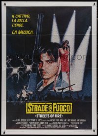 8t0604 STREETS OF FIRE Italian 1p 1984 Walter Hill, completely different art of Michael Pare!