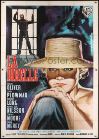 8t0362 GREEN-EYED BLONDE Italian 2p 1959 different Symeoni art of sexy bad girl Susan Oliver, rare!