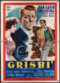 8t0363 GRISBI Italian 2p 1954 Jean Gabin's Touchez pas au grisbi, different Cesselon art, rare!