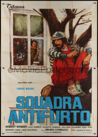 8t0366 HIT SQUAD Italian 2p 1976 Bruno Corbucci, Ciriello art of Tomas Milian hiding in tree!