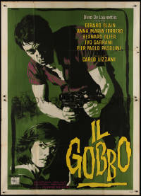 8t0368 HUNCHBACK OF ROME Italian 2p 1960 Carlo Lizzani's Il Gobbo, art by Giuliano Nistri, rare!