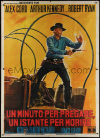 8t0376 MINUTE TO PRAY, A SECOND TO DIE Italian 2p 1968 spaghetti western art of Alex Cord with gun!