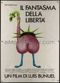 8t0381 PHANTOM OF LIBERTE Italian 2p 1984 Luis Bunuel, outrageous erotic Statue of Liberty art!