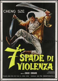 8t0384 REDRESS dayglo Italian 2p 1973 great Renato Casaro art of Chuang in mid-air with two swords!