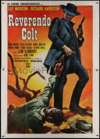 8t0385 REVEREND'S COLT Italian 2p 1971 cool spaghetti western art of Guy Madison by Franco!