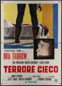 8t0389 SEE NO EVIL Italian 2p 1971 different art of blind Mia Farrow witnessing murder!