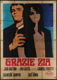 8t0401 THANK YOU AUNT Italian 2p 1969 Grazie Zia, Symeoni art of sexy Lisa Gastoni & Castel, rare!