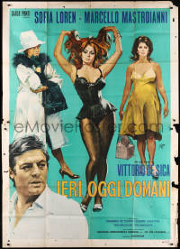 8t0412 YESTERDAY, TODAY & TOMORROW Italian 2p 1963 sexy Sophia Loren, Mastroianni, Putzu art, rare!
