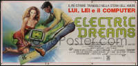 8t0325 ELECTRIC DREAMS Italian 3p 1985 Sciotti art of Virginia Madsen & von Dohlen w/computer, rare!