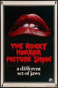8w1184 ROCKY HORROR PICTURE SHOW style A int'l 1sh 1975 c/u lips image, a different set of jaws!