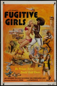 8w0670 5 LOOSE WOMEN 1sh 1974 Fugitive Girls, written by Ed Wood, sexy Chet Collom artwork!