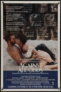 8w0681 AGAINST ALL ODDS advance 1sh 1984 Jeff Bridges makes out with Rachel Ward on the beach!