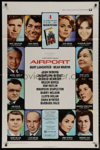 8w0684 AIRPORT 1sh 1970 Burt Lancaster, Dean Martin, Jacqueline Bisset, Jean Seberg & more!