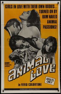 8w0697 ANIMAL LOVE 1sh 1969 girls in love with their own bodies, naked animal passions, Kenny!