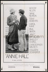 8w0701 ANNIE HALL revised 1sh 1977 full-length Woody Allen & Diane Keaton, a new comedy!