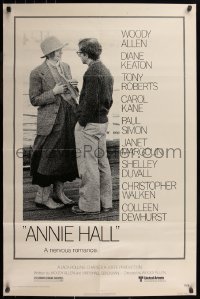 8w0700 ANNIE HALL 1sh 1977 full-length Woody Allen & Diane Keaton in a nervous romance!