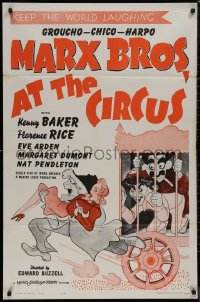 8w0710 AT THE CIRCUS 1sh R1962 Marx Brothers, Groucho, Chico & Harpo, Al Hirschfeld art!