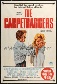 8w0286 CARPETBAGGERS Aust 1sh 1964 great close up of Carroll Baker biting George Peppard's hand!