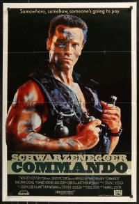 8w0295 COMMANDO Aust 1sh 1985 Arnold Schwarzenegger is going to make someone pay!