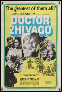 8w0306 DOCTOR ZHIVAGO Aust 1sh R1970s Omar Sharif, Julie Christie, David Lean, Terpning art!