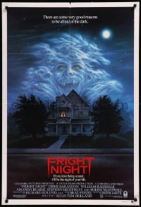 8w0314 FRIGHT NIGHT Aust 1sh 1985 Sarandon, McDowall, best classic horror art by Peter Mueller!