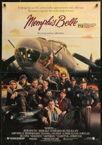 8w0334 MEMPHIS BELLE Aust 1sh 1990 Matt Modine, Sean Astin, cool cast portrait by WWII B-17!