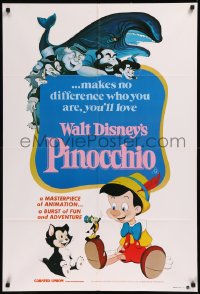 8w0341 PINOCCHIO Aust 1sh R1982 Disney classic cartoon about a wooden boy who wants to be real!