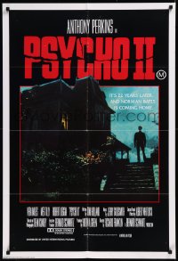 8w0349 PSYCHO II Aust 1sh 1983 Anthony Perkins as Norman Bates, cool creepy image of classic house!
