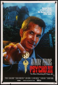 8w0350 PSYCHO III Aust 1sh 1986 Anthony Perkins as Norman Bates, cool image of the house!