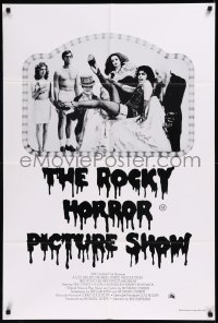 8w0355 ROCKY HORROR PICTURE SHOW Aust 1sh 1975 wacky image of 'hero' Tim Curry & cast!