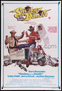 8w0359 SMOKEY & THE BANDIT Aust 1sh 1977 art of Burt Reynolds, Sally Field & Jackie Gleason by Solie!