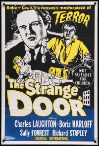 8w0363 STRANGE DOOR Aust 1sh 1952 Charles Laughton, Sally Forrest, Boris Karloff!