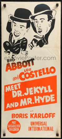 8w0377 ABBOTT & COSTELLO MEET DR. JEKYLL & MR. HYDE Aust daybill R1960s Bud & Lou, Boris Karloff!