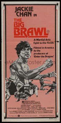 8w0396 BIG BRAWL Aust daybill 1980 early Jackie Chan, a martial arts fight to the finish!