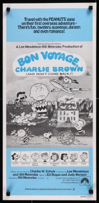 8w0402 BON VOYAGE CHARLIE BROWN Aust daybill 1981 Peanuts, Charles M. Schulz art, Snoopy!