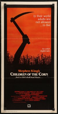 8w0424 CHILDREN OF THE CORN Aust daybill 1983 Stephen King horror, and a child shall lead them!