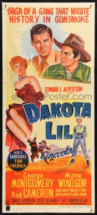 8w0435 DAKOTA LIL Aust daybill 1950 Marie Windsor is out to get George Montgomery as Tom Horn!