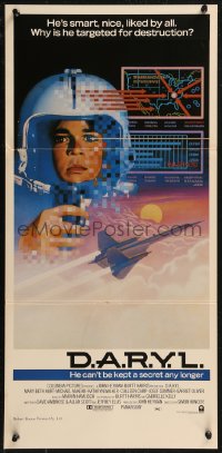 8w0436 DARYL Aust daybill 1985 cool art of government-created android Michael McKean in laboratory!