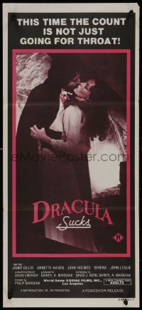 8w0445 DRACULA SUCKS Aust daybill 1980 this time the Count is not just going for throat!