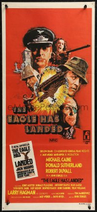 8w0448 EAGLE HAS LANDED Aust daybill 1977 different art of Michael Caine, Robert Duvall, Sutherland!