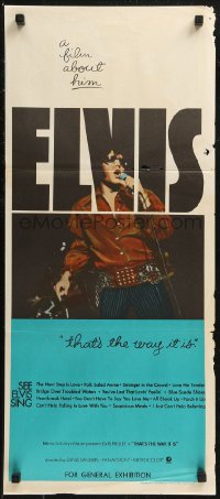 8w0452 ELVIS: THAT'S THE WAY IT IS Aust daybill 1970 great image of Presley singing on stage!
