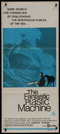 8w0464 FANTASTIC PLASTIC MACHINE Aust daybill 1969 surfing, challenge the mysterious forces of the sea!
