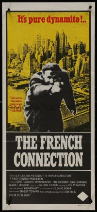 8w0476 FRENCH CONNECTION Aust daybill 1972 Gene Hackman, directed by William Friedkin, different!