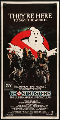 8w0485 GHOSTBUSTERS Aust daybill 1984 Bill Murray, Aykroyd & Harold Ramis are here to save the world