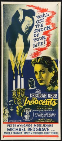 8w0504 INNOCENTS Aust daybill 1962 Deborah Kerr is outstanding in Henry James' classic horror story!