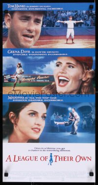 8w0515 LEAGUE OF THEIR OWN Aust daybill 1992 Tom Hanks, Madonna, Geena Davis, women's baseball!