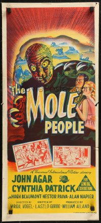 8w0534 MOLE PEOPLE Aust daybill 1956 Universal horror/sci-fi, completely different art, very rare!